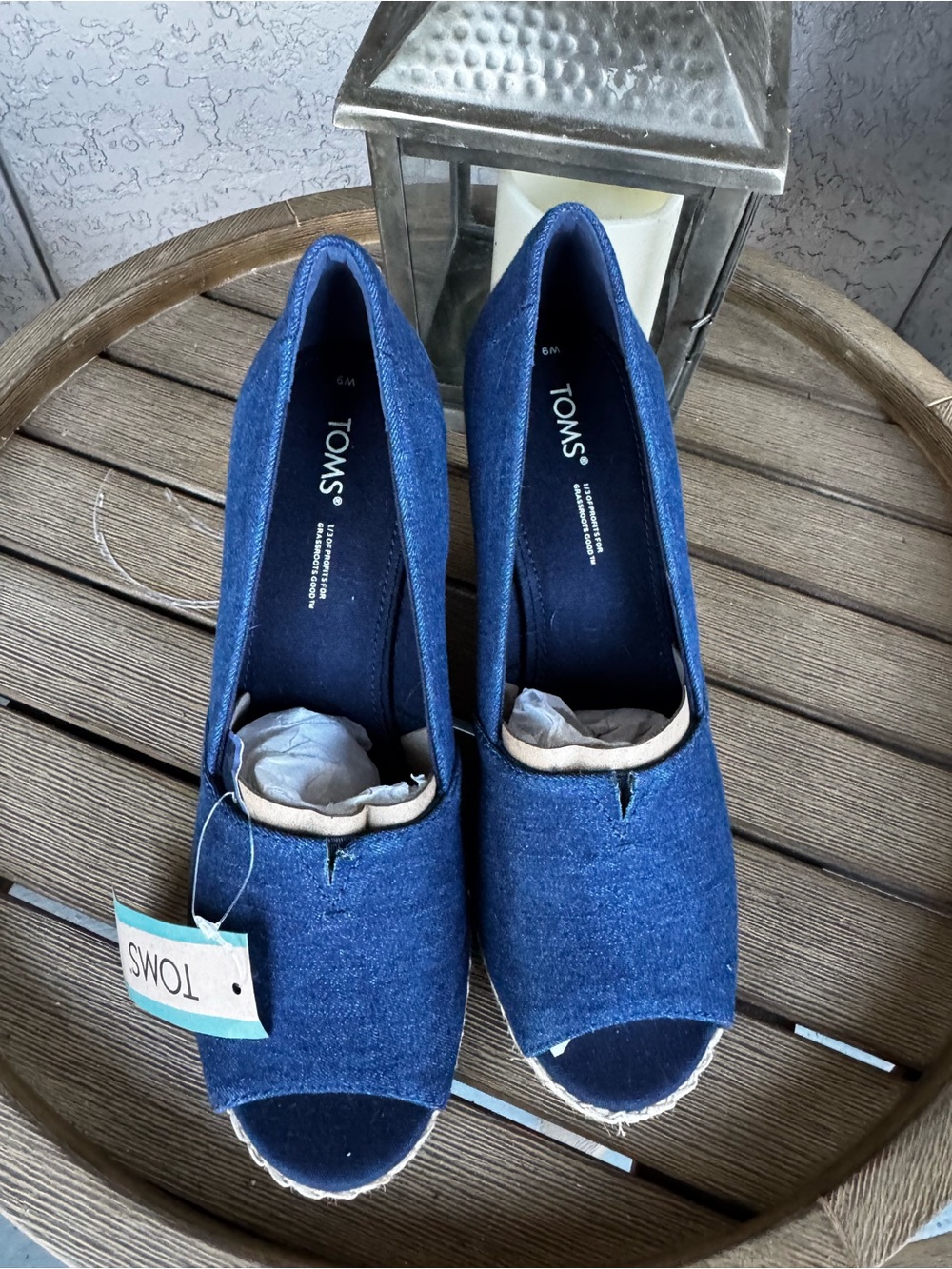 Tom’s Denim Wedges New with Tags Size 9